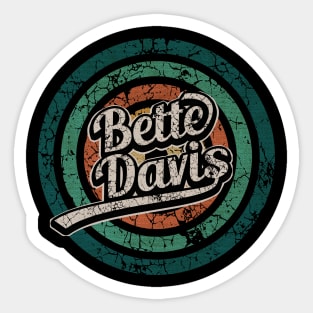 Bette Davis // Retro Circle Crack Vintage Sticker